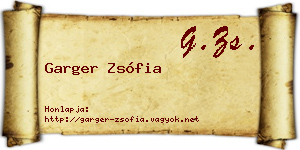 Garger Zsófia névjegykártya